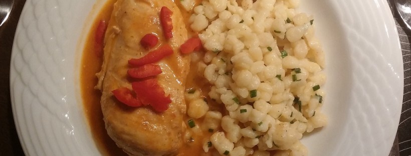 Paprikahendl mit Spätzle