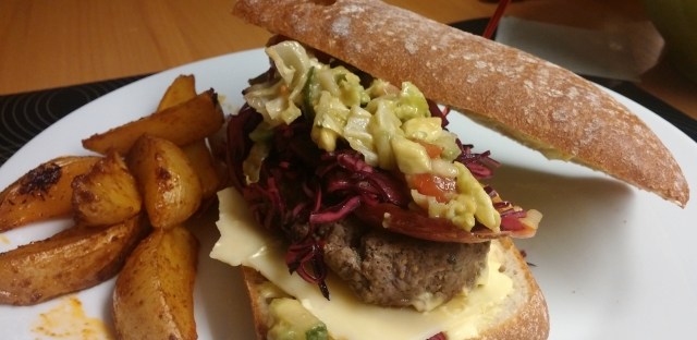 Ciabatta-Rotkraut-Burger