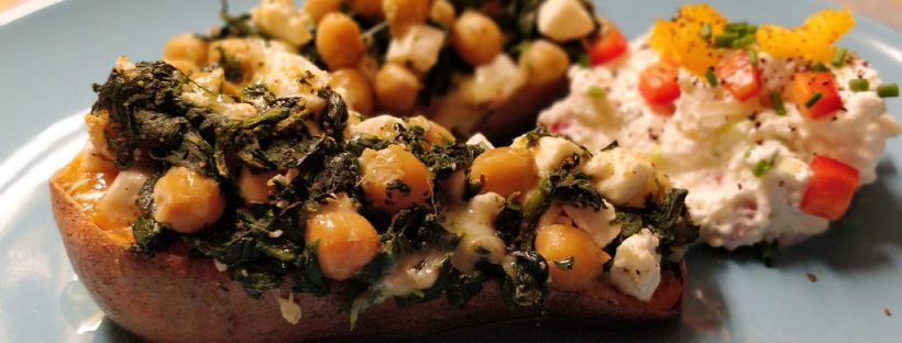 Ofen-Süßkartoffel mit Topfenkas